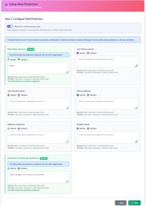 Allow & block content writing box for np fomrshield